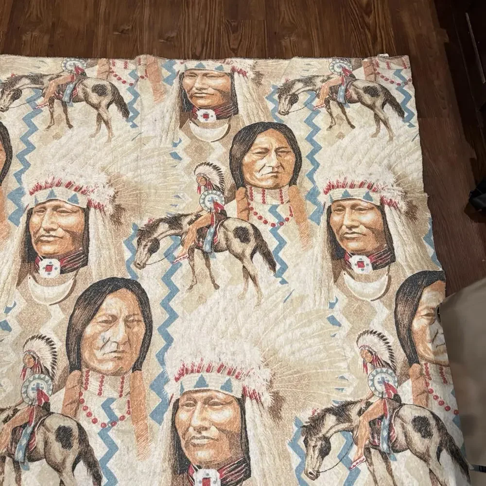 Vintage‎ 90s RARE Native American AOP Looney Tunes Native American Blanket 85x69
